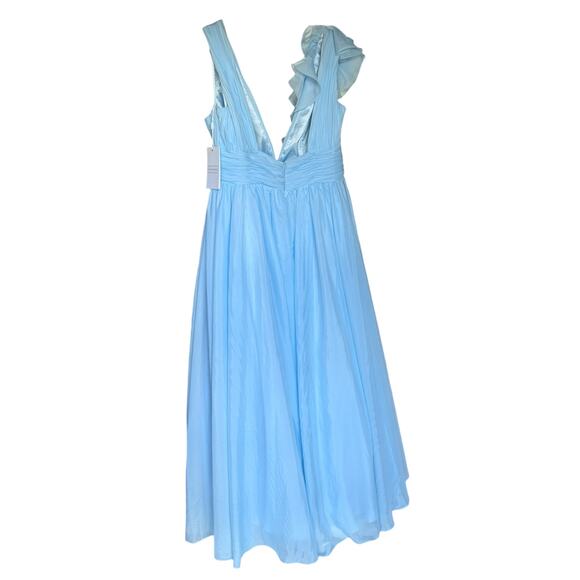 Mac Duggal Women's Size 16 Ruffled Ball Gown Powder Blue Formal Dress 48856 NWT - Picture 6 of 14